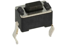 Mikroprzycisk; 3x6mm; 4,3mm; TS3601-4,3; 0,8mm; przewlekany (THT); 2 piny; czarny; OFF-(ON); bez podświetlenia; 50mA; 12V DC; 18