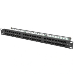 Patch panel RACK 19 kat.6 48p UTP z półką 1U LANBERG