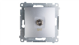 Simon 54 Gniazdo Antenowe Pojedyncze Sat Srebrny Mat Dasf1.01/43