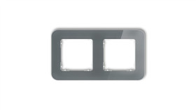 Icon Ramka Uniwersalna Podwójna Zaokrąglona - Efekt Szkła (Ramka: Grafitowa...