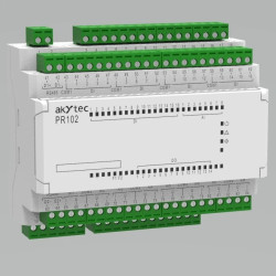Uniwersalny, programowany sterownik PLC, 16DI, 8AI (u/i/r/DI), 2AO (u/i), 14DO (R), 2RS485, 24 VDC-PR102-24.2.2