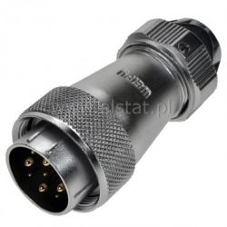 Wtyk przemysłowy męski, 9 pinów, na przewód wewn.