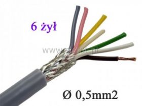 Kabel LIYCY 6 x 0,5mm2 w ekranie