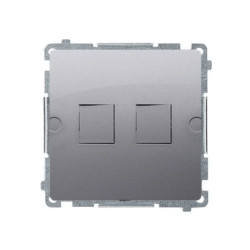 Simon Basic Pokrywa gniazd teleinformatycznych na Keystone płaska podwójna stal inox BMPT/21