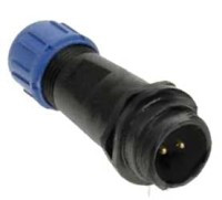SPP1311-2WZ Wtyk 2 pin na kabel (4-6.5mm) okrągły, zakręcany, wodoodporny - gwint zewnętrzny