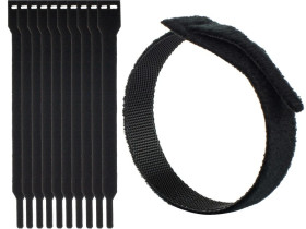 Opaski rzepowe 20x200 BTB Straps czarne /opakowanie 10szt./