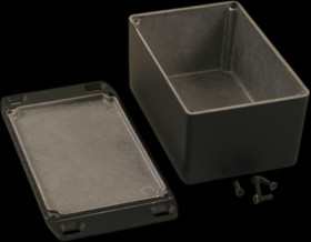 Aluminum die cast enclosure, (L x W x H) 120 x 80 x 59 mm, black (RAL 9005), IP65, 1590WTFLBK