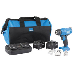 Draper 99738 D20 20V Heat Gun Kit (&#x2B;2 x 3Ah Batteries, Twin Charger and Bag)