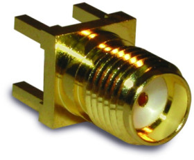 SMA panel socket 50 Ω, solder connection, straight, 901-144-8RFX