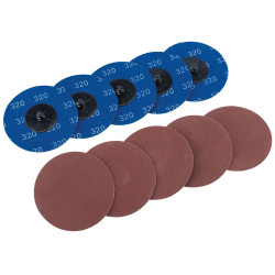 Draper 75620 Ten 75mm 320 Grit Aluminium Oxide Sanding Discs