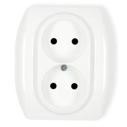 Trend, mechanizm, gniazdko podwójne, bez uziemienia,