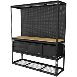 Sealey APMWBCOMBO1 Heavy-Duty Modular Workbench &amp; Racking Kit - 3 Storage Units