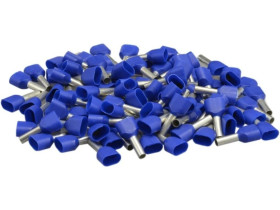 Końcówka tulejkowa izolowana podwójna typ HI / TV 2x 16mm2 / 14mm miedziana cynowana galwanicznie niebieska ERKO 100szt.