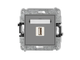 MINI Gniazdo USB-AA 2.0 szary mat 27MGUSB-1 KARLIK