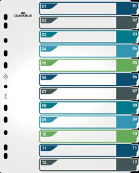 679627 Plastic dividers, A4 (1 - 12)