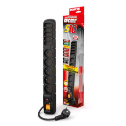 Listwa antyprzepięciowa Acar S10 czarna 1,5m