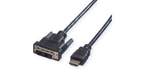Value Kabel Do Monitora Dvi (18+1) / Hdmi M/M, Czarny, 1 M