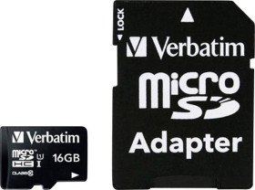 Verbatim MICRO SDHC 16GB CL 10 ADAP microSDHC 16 GB Class 10 zaw. kartę pamięci SD