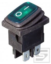 Przełącznik hermetyczny KCD1-6G230V 6A/250VAC;podśw. zielony;ON-OFF;