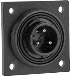 Panel plug, 3 pole, screw connection, screw locking, straight, PX0765/P