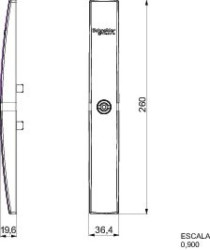 Spacial SF/SM zamek płaski, bez klucza 2x4 NSYSFLOCK24