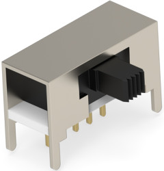 Slide switch, On-On-On, 1 pole, angled, 0.4 A/20 VDC, 1825256-6