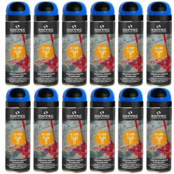 Farba geodezyjna do znakowania spray niebieska 12 sztuk SOPPEC Fluo T.P.
