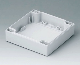 ABS enclosure shell, (L x W x H) 120 x 120 x 30 mm, light gray (RAL 7035), C0121201