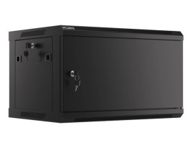 SZAFA INSTALACYJNA RACK WISZĄCA 19 6U 600X450 CZARNA DRZWI METALOWE LANBERG (FLAT PACK)