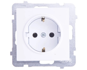 SONATA Gniazdo pojedyncze z/u Schuko białe GP-1RS/m/00