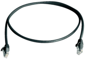 Patch cable, RJ45 plug, straight to RJ45 plug, straight, Cat 6, U/UTP, PVC, 2 m, black, 100008322