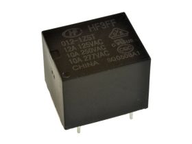 Przekaźnik; elektromagnetyczny miniaturowy; HF3FF-012-1ZST (JQC); 12V; DC; 1 styk przełączny; 10A; 277V AC; 10A; 28V DC; do druk