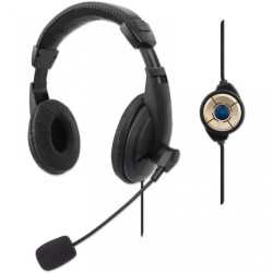 Zamknięte słuchawki USB stereo z mikrofonem, regulacja audio 179843 /1.5 m/