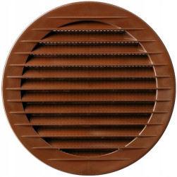 Kratka wentylacyjna okrągła z siatką fi:100mm brązowa airRoxy 02-147