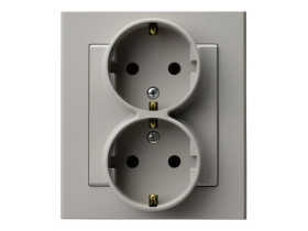 SONATA Gniazdo podwójne schuko z uziemieniem kompletne z ramką GP-2RS/82 OSPEL
