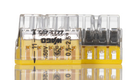 Złącze skrzynki przyłączowej 5-żyłowe WAGO rozmiar żyły 20 → 16 AWG Push-In Montaż na kablu