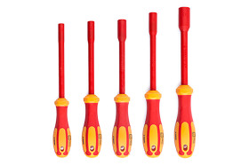 Wkrętak do nasadek, mat. łopatki: Stal chromowo-wanadowo-molibdenowa, dł. całkowita: 125 mm, końcówka: Sześciokątna,