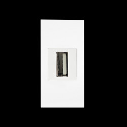 NOEN USB data. gniazdo modułowe 22.5x45mm USB data 2.0. przelotka. białe OR-GM-9010/W/USBDAT1