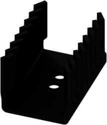Finger shaped heatsink, (L x W x H) 38 x 26 x 22 mm, 9.9 K/W, black anodized, 10034997