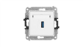 Icon Mechamizm Gniazda Pojedynczego Usb A-A 3.0 Biały Igusb-5