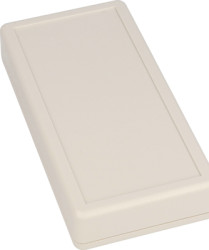 ABS handheld enclosure, (L x W x H) 130 x 65 x 25 mm, light gray (RAL 7035), IP54, 1599BSGY