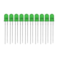 Dioda LED 5mm zielona dyfuzyjna 20mA - 10 sztuk