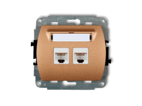 TREND Gniazdo komputerowe podwójne 2xRJ45 kat.6 8-stykowy złoty metalik 8GK-4 KARLIK