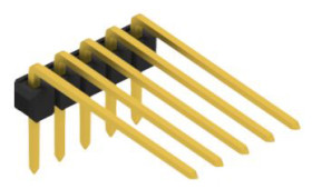 Pin header, 5 pole, pitch 2.54 mm, angled, black, 10126228