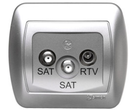 Simon Akord Gniazdo antenowe SAT/SAT/RTV końcowe aluminium metalizowane AZAR+SAT3.1-P2/26