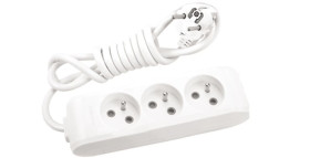 Przedłużacz Przenośny 3-Krotny Z Uziemieniem I Przesłonami Styków 3m, Kolor Biały / Wltb0633-2wh