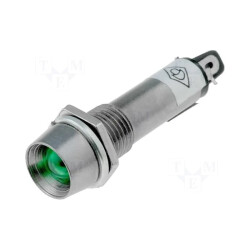 Kontrolka LED 8mm 24V zielona wklęsła - IND8-24G-B