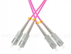 Patchcord SC/UPC-SC/UPC, MM, 50/125, dupleks, włókno OM4, 3 m
