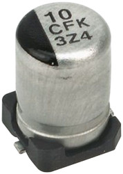 Kondensator 150μF 10V dc SMD Panasonic 6.3 (Dia.) x 5.8mm