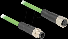 80406 M12 cable, D-coded, 4 pin plug / socket, 1 m